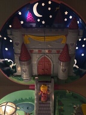 🏰 ✨ VTG 1992 Bluebird Polly Pocket Starlight Castle Compact With 💡 & OG POLLY